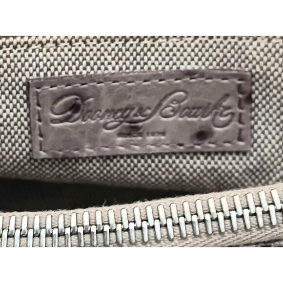 VTG Dooney & Bourke Ostrich Satchel Taupe Brown w Crossbody Strap - Picture 9 of 16